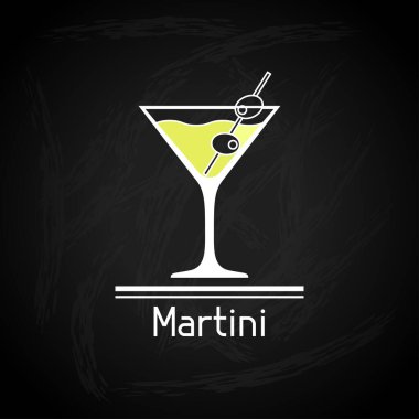 bardak martini için menü kapak illüstrasyon.