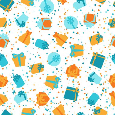 renkli hediye kutuları ile sorunsuz kutlama desen.