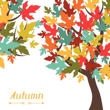 tebrik kartı stilize sonbahar ağaç arka plan.