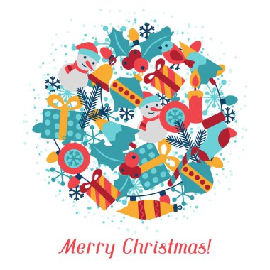 neşeli Noel tatil arka plan için davetiye.