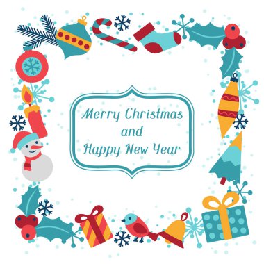 mutlu Noeller ve mutlu yeni yıl davetiye.