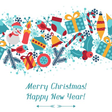mutlu Noeller ve mutlu yeni yıl davetiye.