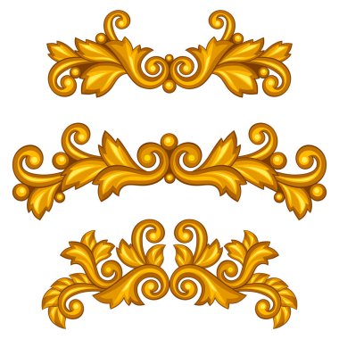 Barok süsleme antika altın set kaydırır ve vinyetlerin.