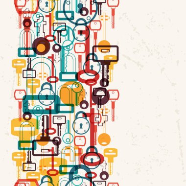 Kilit ve anahtarları simgeleri ile Seamless Modeli.