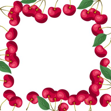 Doğa arka plan tasarımı ile stilize taze kiraz.