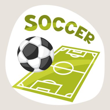 Futbol sembolleri karikatür tarzı ile spor arka plan.