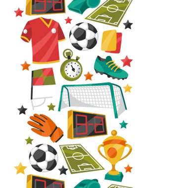 Spor Futbol futbol sembolleri karikatür tarzı ile seamless modeli.
