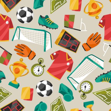 Spor Futbol futbol sembolleri karikatür tarzı ile seamless modeli.