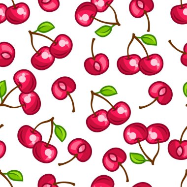 Stilize taze Olgun Kiraz ile Seamless Modeli.
