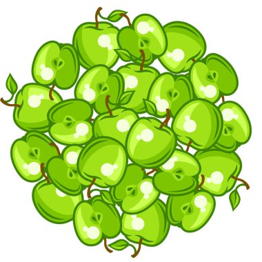 Arka plan tasarımı ile stilize taze olgun elma.