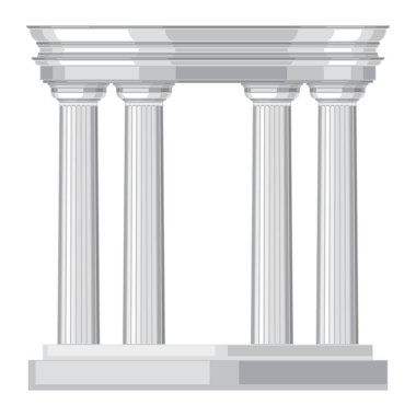 Dor gerçekçi antik Yunan tapınağı sütunlarla.
