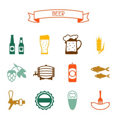 Bira simgesi ve set tasarımı için nesneleri.