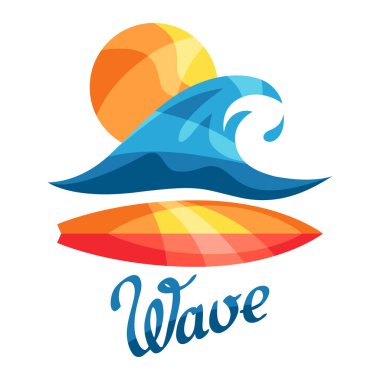 Parlak sörf illüstrasyon veya baskı t-shirt için.