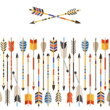 Yerli tarzında Hint okları olan etnik, pürüzsüz desen.