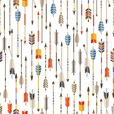 Yerli tarzında Hint okları olan etnik, pürüzsüz desen.