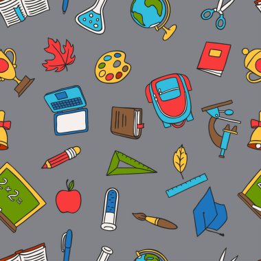 Okul eğitim elle çizilmiş ile seamless modeli doodles.