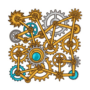Steampunk kolaj doodle tarzı metal vites.