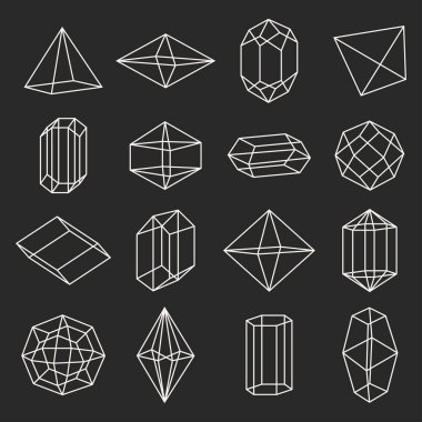 Geometrik kristaller mücevher ve mineraller.