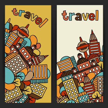 Şehir Tasarım elle çizilmiş evleriyle afiş.