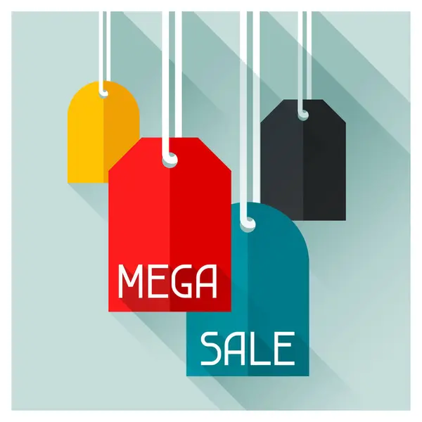 Satış ve alışveriş reklam afişi düz tasarım tarzında..