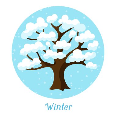 Kış arka plan tasarımı ile soyut stilize ağaç.