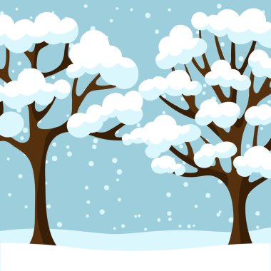 Soyut stilize ağaçları ile kış arka plan tasarım.