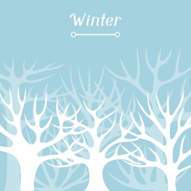 Soyut stilize ağaçları ile kış arka plan tasarım.