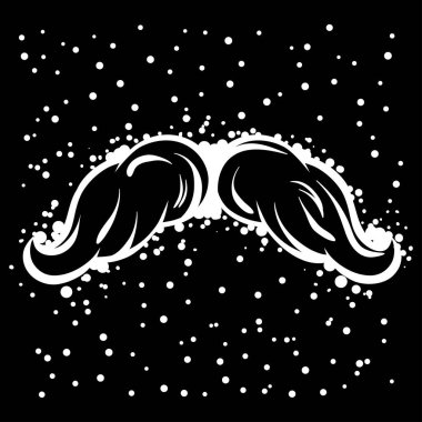 Hipster beyaz bıyık hat sanat tarzı.