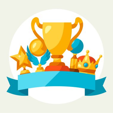 Spor veya iş arka plan Ödülü ve kupa.