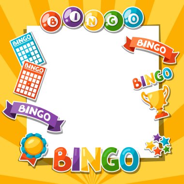 Topları ve kartları ile Bingo veya piyango oyunu arka plan.