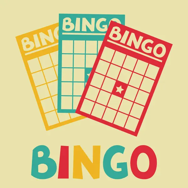 Bingo veya piyango retro oyun illüstrasyon kart ile.