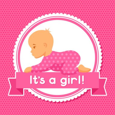 Bu bir kız var. Bebek Hediyeleri Partisi Davetiyesi.