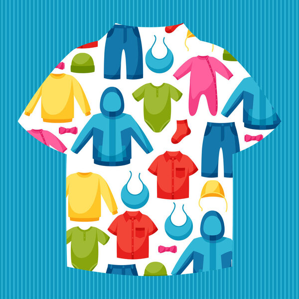 Детская одежда. Предпосылки / контекст with clothing items for newborn and children
.