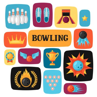 Öğeleri Bovling ile arka plan. Resim reklam broşür, afiş ve flayers için.