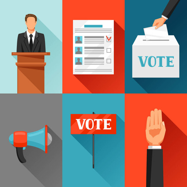 Vote political elections concept. Illustration for campaign leaflets, web sites and flayers.