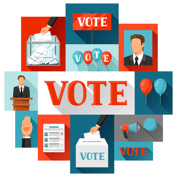 Vote political elections concept. Illustration for campaign leaflets, web sites and flayers.
