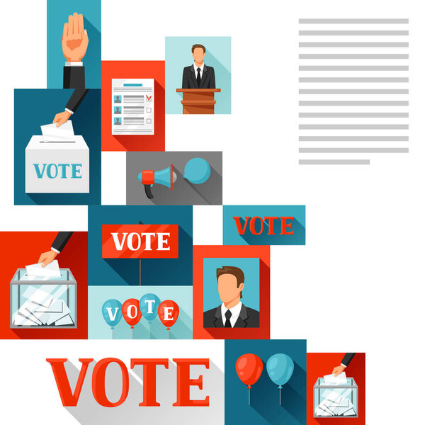 Vote political elections background. Illustration for campaign leaflets, web sites and flayers.