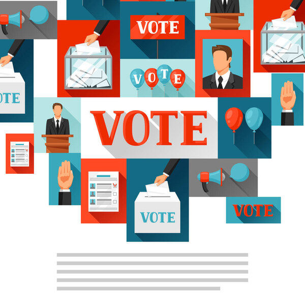 Vote political elections background. Illustration for campaign leaflets, web sites and flayers.