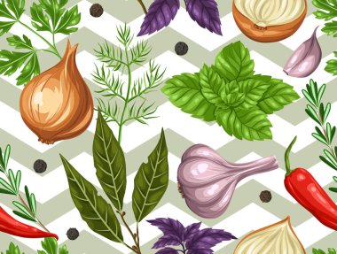 Çeşitli otlar ve baharatlar ile Seamless Modeli.