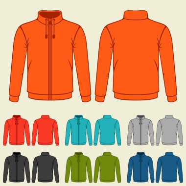 Renkli spor ceket şablonları kümesi erkekler için.