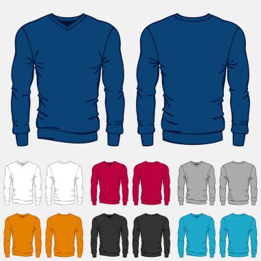 Renkli tişörtü şablonları kümesi erkekler için.