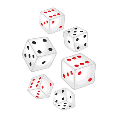 Set aşağı düşen casino beyaz zar.