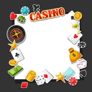 Arka plan tasarım oyun etiketi nesne ile kumar casino.