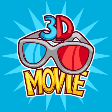 Sinema ve karikatür tarzı 3d film reklam arka plan.