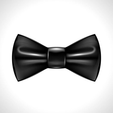 Gerçekçi siyah papyon beyaz arka plan üzerinde. Kafesler ve degradeler.