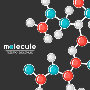 Moleküler yapısı ile arka plan. Düz stil soyut molekülleri.
