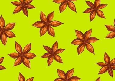 Anason yıldız ile Seamless modeli. Dekoratif süsleme.