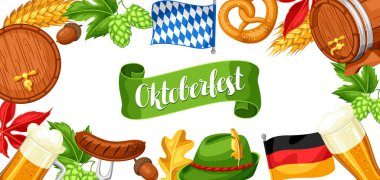 Oktoberfest bira Festivali. Başlık sayfası veya poster bayram için.