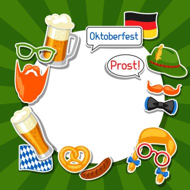 Oktoberfest frame photo booth çıkartmaları ile. Tasarım Festivali ve parti için.