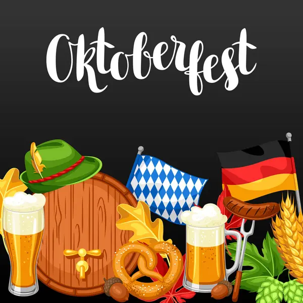 Oktoberfest. Bira festivaline hoş geldiniz. Daveti ilanı veya poster bayram için.